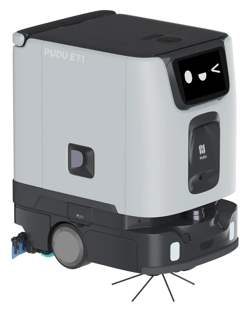 PUDU ET1 compact scrubber-dryer robot