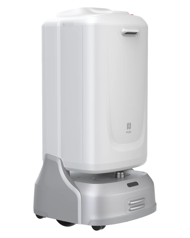 PUDU FlashBot Max enclosed multi-compartment delivery robot for hotels and offices
