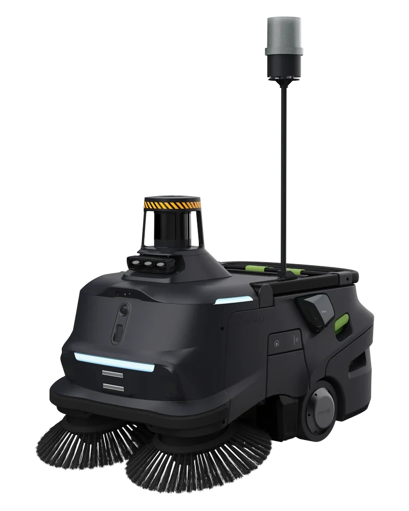 PUDU MT1 Max IP54-sealed outdoor robotic sweeper