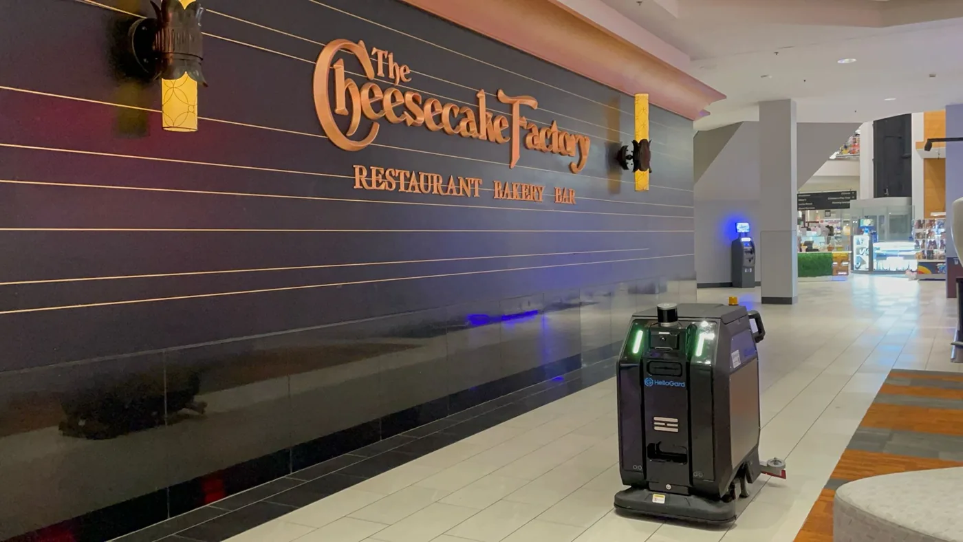 An autonomous L50 scrubber-dryer on a big-format retail floor